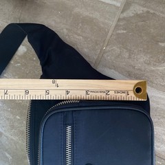 Prada Y2K Vintage Black Nylon & Saffiano Leather Belt Bag w/ Silver Hardware