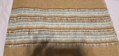 Beige, Brown And Gray Handmade Poncho With Fringe O/S