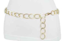 Women Sexy Fun Fashion Belt Gold Metal Thick Chain Links Plus Size XL XXL 1xl 2x
