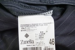 Zanella Quarantasei Rik Gray Pinstriped Wool Blend Dress Pants Sz 46 NEW