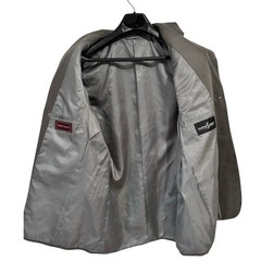 Jeffrey Banks Supra Suede Blazer Jacket Mens 42R Gray Professional Classic