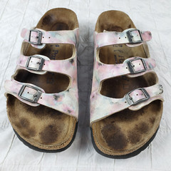 Birkenstock Papillio Womens Size 6 NARROW EU 37 Florida Sandal Pixel Rose Slides