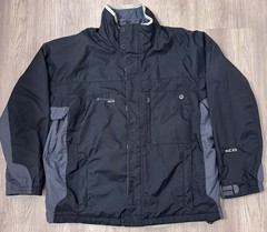 Columbia Jacket Mens L Black Full Zip 2in1 Shell With Detachable Liner
