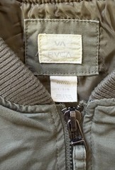 RVCA Men’s Green Bomber Jacket Full Zip Lined Band Collar Size L ML701ACB