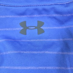 Under Armour Playoff Polo Mens Medium Blue Striped Golf Shirt NWT
