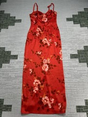 Reformation Dress Womens 2 Orange Floral Bodycon Midi