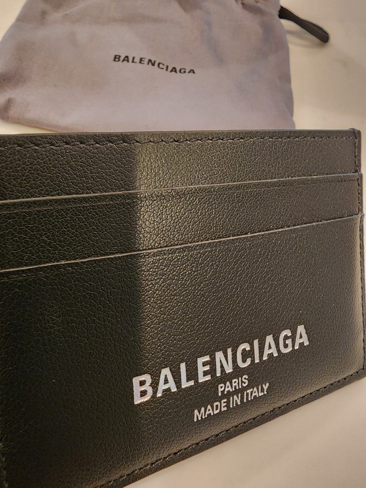 Balenciaga Mens Black Design Credit Card Holder