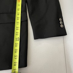 Stafford Blazer Jacket Mens 44S Black Polyester Worsted Wool Silver Buttons