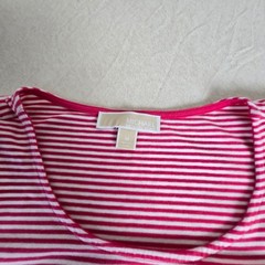 Michael Michael Kors Pink White Striped Cold Shoulder Womens shirt Medium