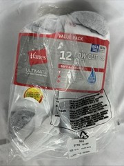 12 PAIRS Hanes Ultimate Ankle Socks Men’s Big & Tall 12-14 White Socks Brand New