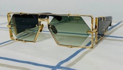 👉 CAZAL MD004 Sunglasses Black Gold Frame Green Lens Unisex Designer Eyewear