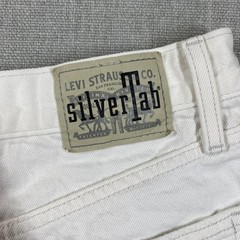 Levis SilverTab Mom Shorts Womens 30 White Denim High Rise 5 Pocket Casual