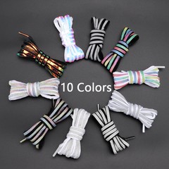 Flat Round Reflective Shoelaces Luminous Semicircle Shoelace Colorful Starry Las