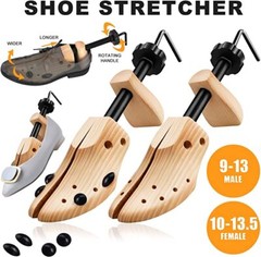 One Pair 2-way Wooden Adjustable Shoe Stretcher for Men Women Size 9-13 US New
