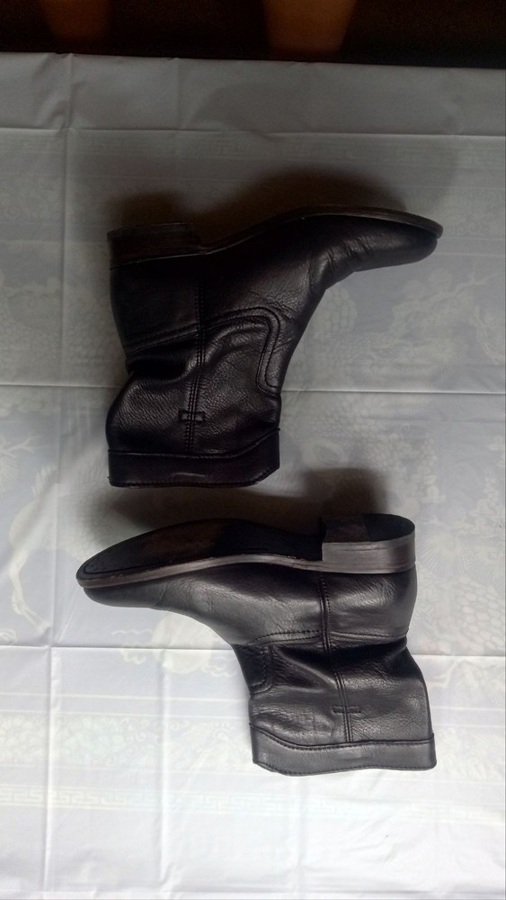 FRYE Cara Roper Short Black Leather Ankle Boots 8.5 | Style 3478320-BLK