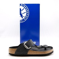*NEW* Women BIRKENSTOCK Gizeh Big Buckle Oiled Leather BLACK (1023334) 👍