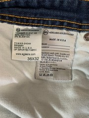 AG Adriano Goldschmied The Protégé Jeans Mens 36×32 Whiskering Med Wash Made USA