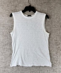ATM Anthony Thomas Melillo Slub Knit Muscle Tank Womens S White 100% Cotton EUC