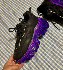 Steve Madden Unisex Black/Purple Athletic Sneaker Low Top Lace-Up Solid size 10w