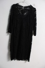 Mama Licious Womens Lace Layered Dress – Black – Size Medium M (D51)