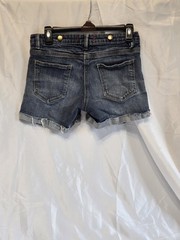 Forever 21 Distressed Jean Shorts Size 27 Cuffed Frayed Medium Wash Blue