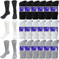 12 Pairs Mens Diabetic Crew Socks Health Circulatory Cotton Size9-11,10-13,13-15