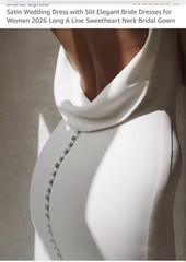 Wedding Dress A Line Mermaid Spaghetti Straps Backless Full Length Train Size 2