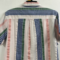 Free Assembly Shirt Size L Striped Print Button Down Short Sleeve NWT