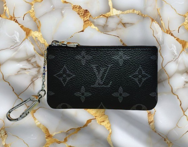 Louis Vuitton Monogram Key Pouch / Pochette Clés Coin Purse Black