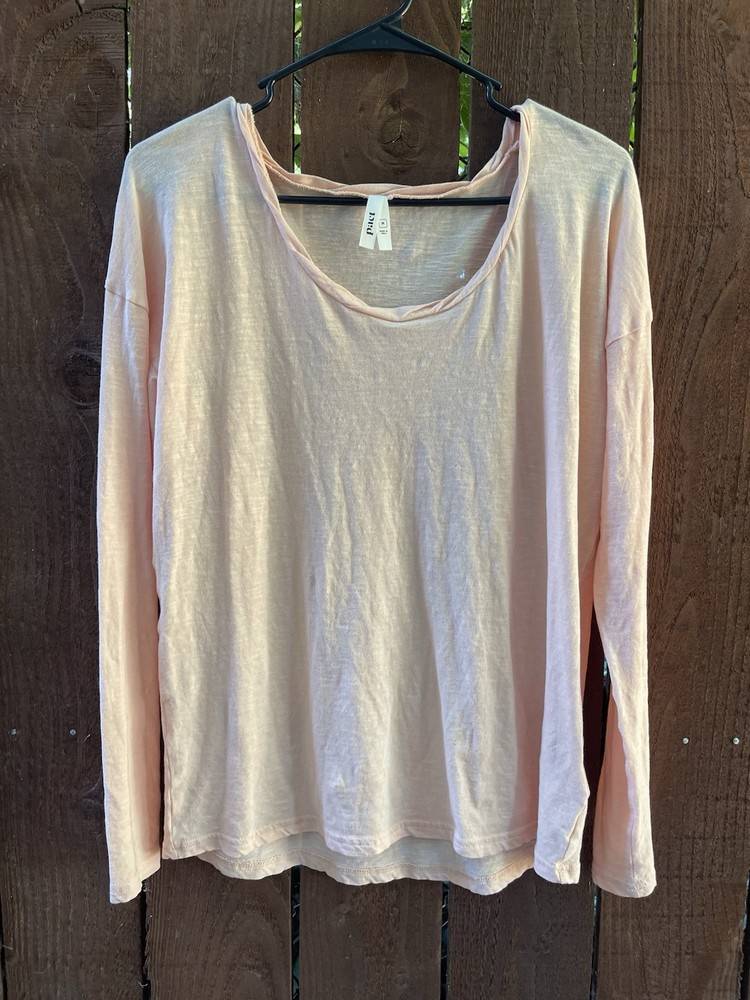 Pact 100% Organic Cotton Lightweight Long Sleeve Apricot Ophelia Shirt Sz M