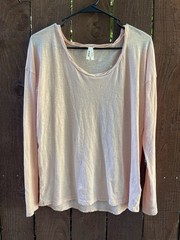 Pact 100% Organic Cotton Lightweight Long Sleeve Apricot Ophelia Shirt Sz M
