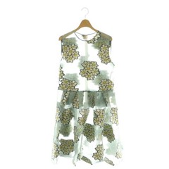 RED VALENTINO Light Blue Sheer Floral Sleeveless Knee Dress Size 48 Auth