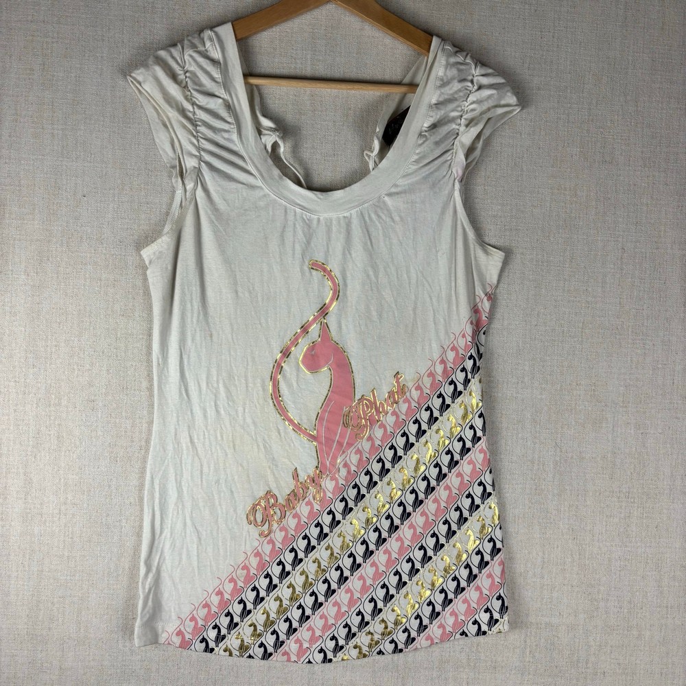 Baby Phat Y2K Cat Logo Sleeveless Back Lace XL Top