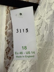 John Zack Curve Asos Size 18 White Lace Long Sleeve Mini Dress Party Hen Do New