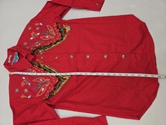 Vintage Southwest Canyon Cowboy Western Shoulder Pads Beads Red Size S Womens