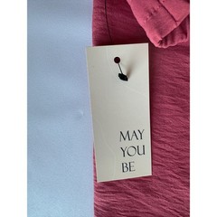 May You Be Women’s Palazzo Wide Leg Pants Coral Textured Drawstring Medium NEW