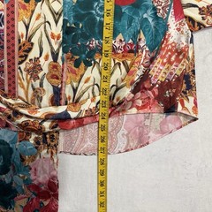 Chico’s Boho Floral Print Dress Blouse 00 2 XS Balloon Sleeve Oversized Tropical