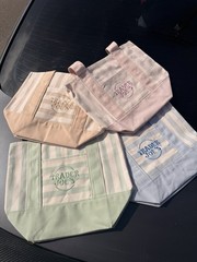 Trader Joe’s Mini Pastel Stripe Canvas Tote Bag Limited Edition Set Of 4