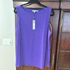 Chico’s TRAVELERS SIDE SLIT TANK Size 3 XL 16 18 Purple Midnight Orchid NWT $50