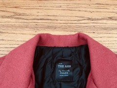 New THE AHN Womens sz L Made in Korea light red wool blend Coat