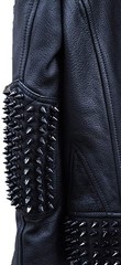 Men’s Custom Black Studded Leather Biker Jacket – Extreme Spiked Punk Rock Moto