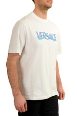 Versace Men’s Logo Print White Crewneck Short Sleeve T-Shirt US 5XL IT 62