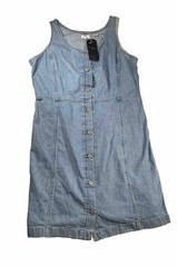 Levis Womens Blue Denim Dress Sleeveless XL Button Front Sri Lanka NWT Casual
