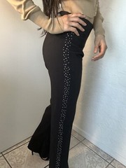 Y2K Black Diamond Pants Flare Size Small 30.5 Inches Inseam