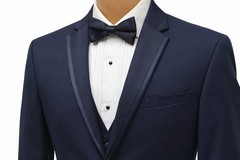 Men’s Michael Kors Fantasy Midnight Blue Tuxedo with Pants & Vest 3 Piece Suit