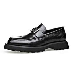 Thick Sole Leather Male Loafers Comfort Soft Dress Shoes Slip-on Driving Shoes