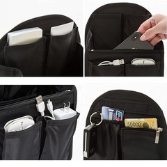 HOYOFO Mini Backpack Organizer Insert, 7.7×4.3×10.6 Inch (Pack of 1), S-Black