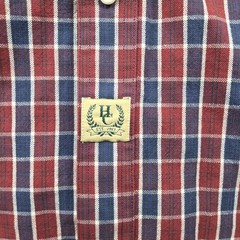 Hunt Club Men’s Button Down Shirt Wrinkle Free Red-Blue Check Size Medium M