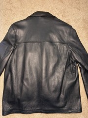 M. Julian Wilsons Black Leather Car Coat Jacket Mens L Thinsulate Insulated