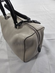 Michael Kors Kirby Large Leather Satchel feature Black Handles And Silver Logo